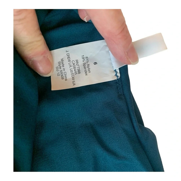 J. Crew Ruched One Shoulder One Piece Swimsuit Sz 6 Teal Blue New - Picture 7 of 12